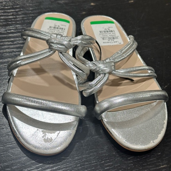 Stuart Weitzman Silver Twisted Knot Sandals Size 7 - Picture 2 of 5